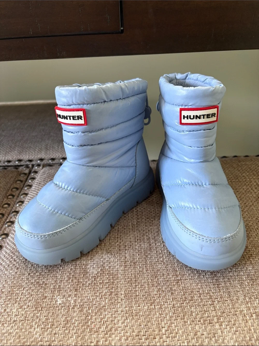 Hunter Kids Powder Blue Puffer Winter Boots